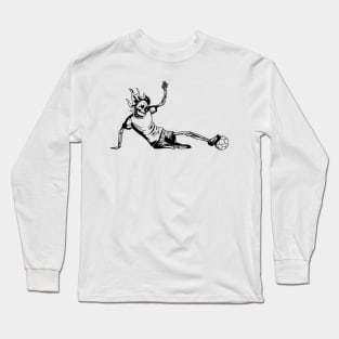 Soccer Player Scary Skeleton Vintage Halloween Long Sleeve T-Shirt